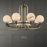 Alabaster Copper Frame Chandelier