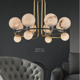 Alabaster Copper Frame Chandelier