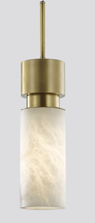 Natural Alabaster Cylinder Pendant Light