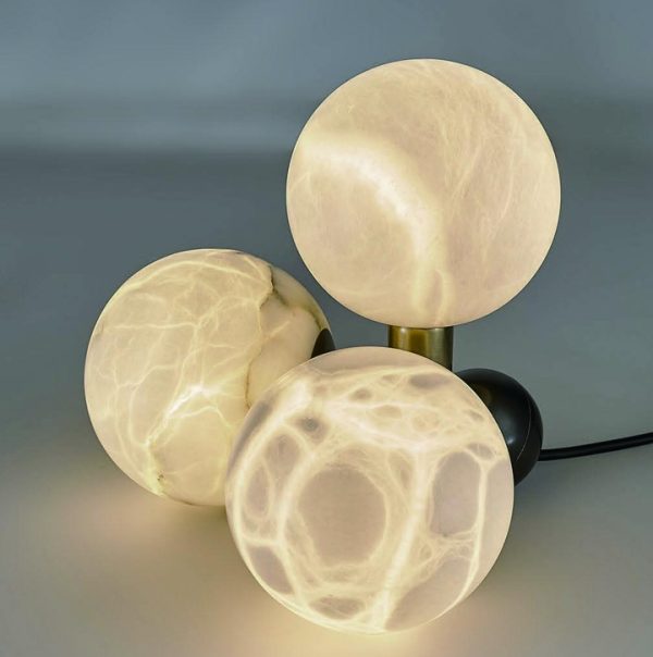 Natural Alabaster Globe Cluster Table Light