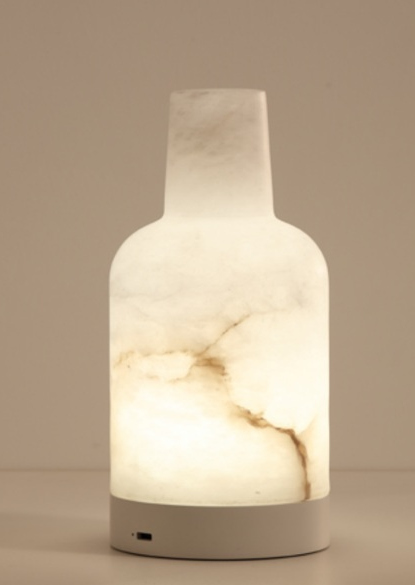 Natural Alabaster Bottle Table Light